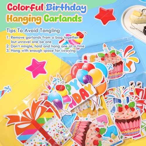 8 Pcs Happy Birthday Garland Streamers Decorations