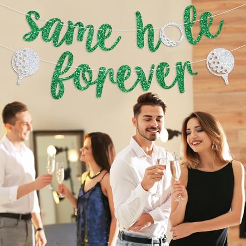 Same Hole Forever Banner Green Glitter