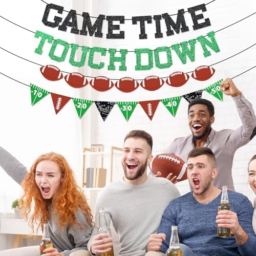 Qyeahkj 4Pcs Football Party Banners - Ready to Hang