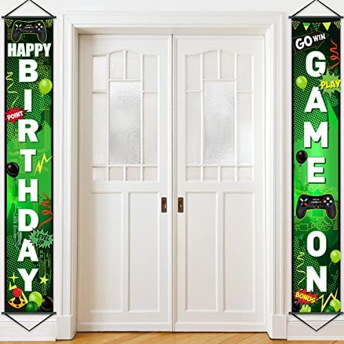 Blulu Game On Birthday Banner - Video Game Party Decor