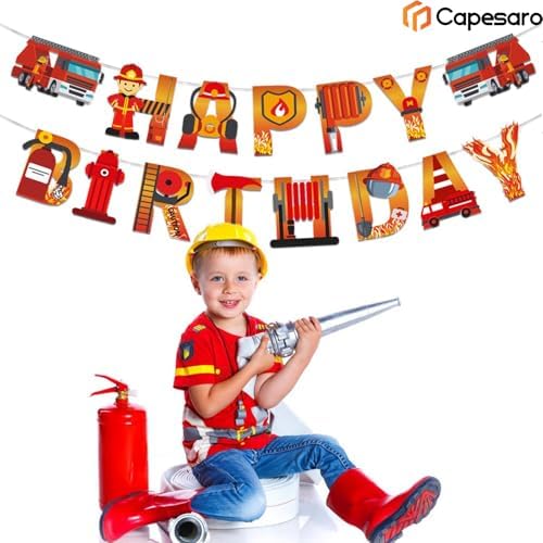 Fireman Birthday Banner with Customizable Length