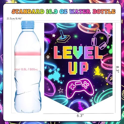 Neon Game Level Up Birthday Banner for Boys