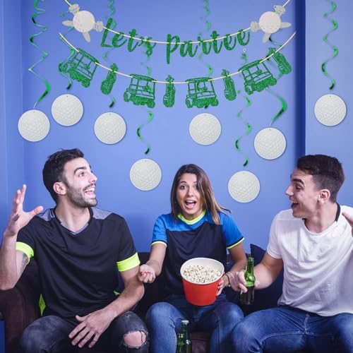 Golf Party Decorations Set with Glitter Banners and Ball Swirls