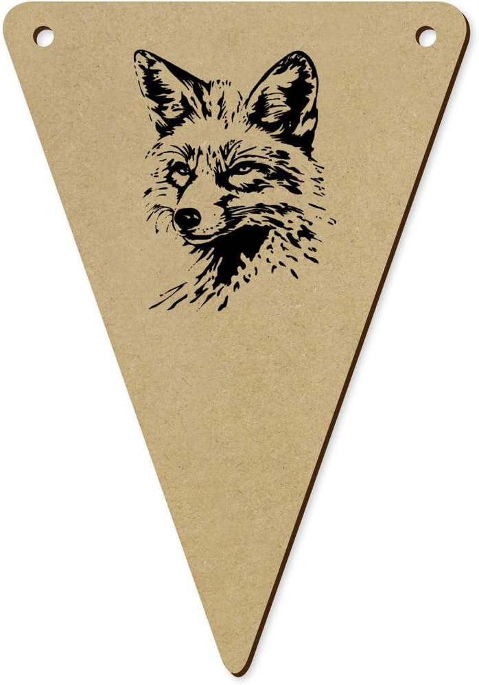 5 x 140mm Fox Portrait Wooden Bunting Flags