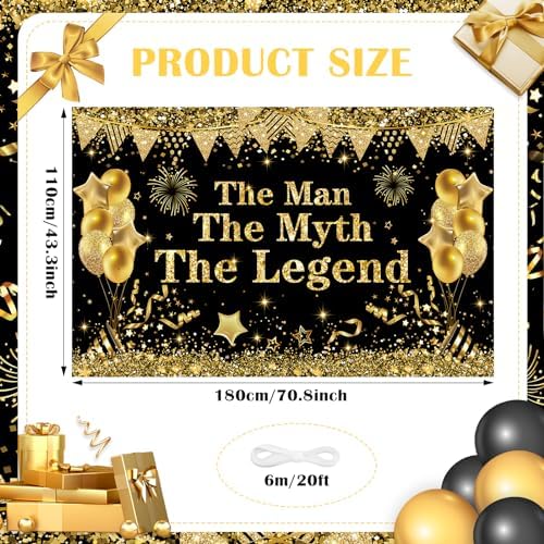 Man The Myth The Legend Birthday Backdrop Banner