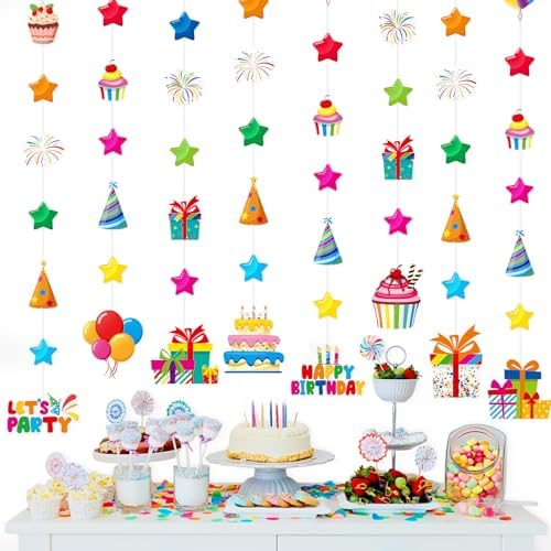 8 Pcs Happy Birthday Garland Streamers Decorations