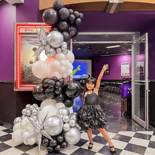 Black and Silver Balloons 60pcs 12 Inch Party Decorations