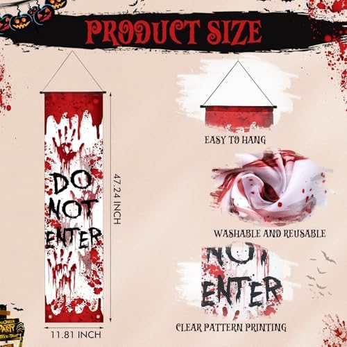 4 Pcs Halloween Bloody Banners for Party Decorations