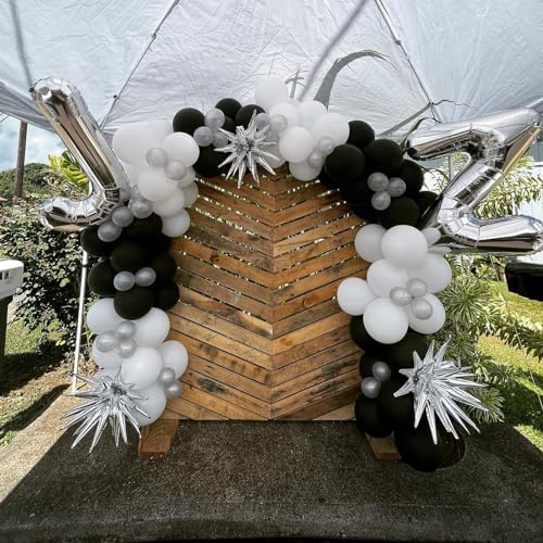 Black and Silver Balloons 60pcs 12 Inch Party Decorations