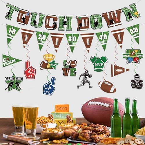 26 Pcs Football Party Decorations Bunting Flags Banners
