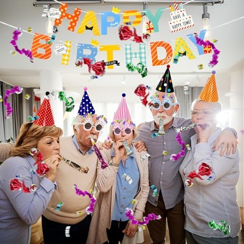 28 pcs Birthday Party Decor Set with Confetti Poppers
