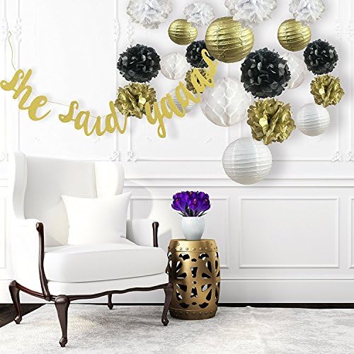 Fascola New Year Party Decor Kit Tissue Paper Pom Poms