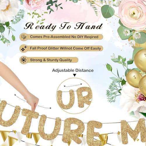 Breling Future Mr Mrs Glitter Gold Engagement Banner