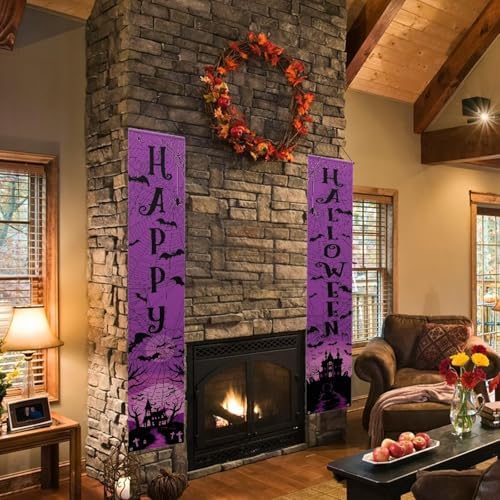 Halloween Spider Banner Front Door Outdoor Hanging Decor