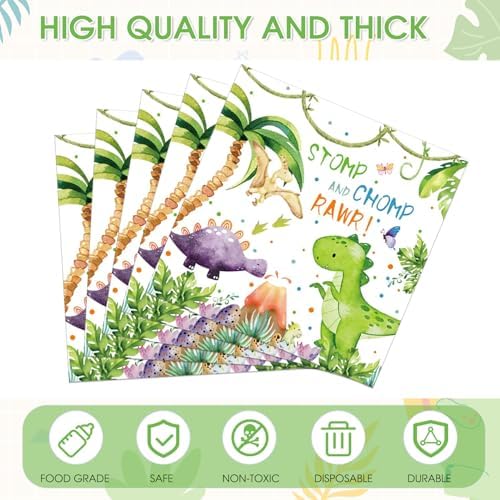 Xiliconie Dinosaur Napkins 40 pcs 2 ply birthday party decorations