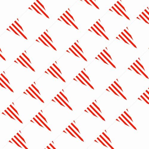 Piokio 100ft Red White Striped Pennant Banner
