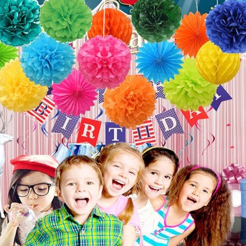 10PCS Grey Tissue Paper Pom Poms DIY Decor Kit