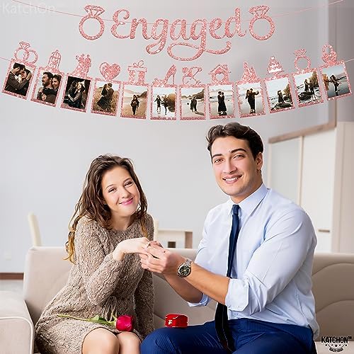 KatchOn Rose Gold Glitter Engagement Banner - 10ft