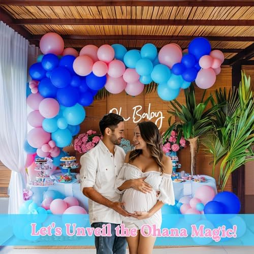 Pastel Blue and Pink Balloon Garland Arch 132Pcs