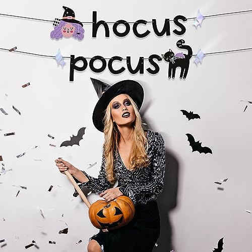 Hocus Pocus Halloween Banner - Witch Cat Decor