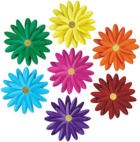 Rainbow Paper Daisy Flower Decor Set 8 Inch