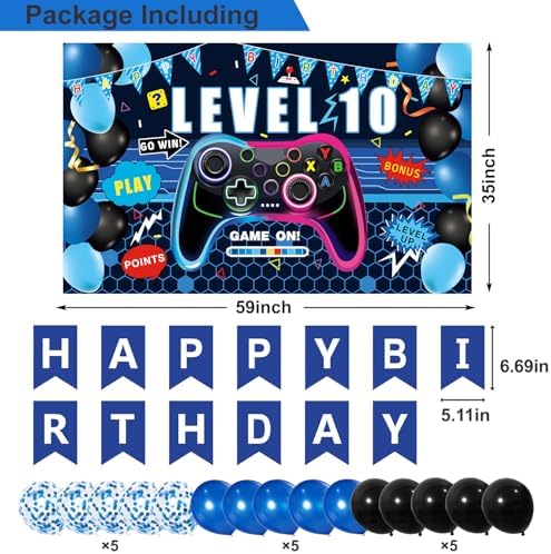 10th Birthday Gaming Decor Kit for Boys