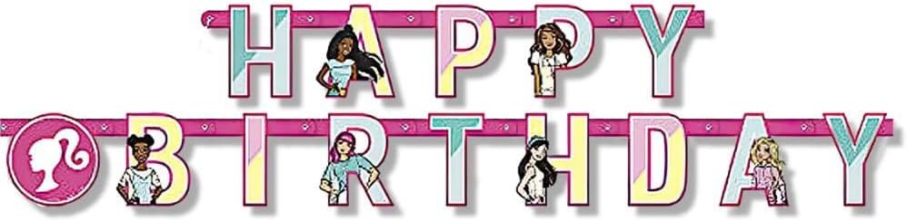 Unique Barbie Happy Birthday Jointed Banner