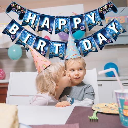 MEETINGU Game Birthday Banner for Video Game Party Decorations