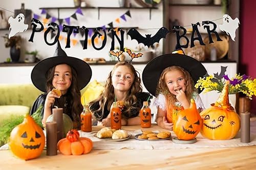 Black Glitter Potion Bar Halloween Banner