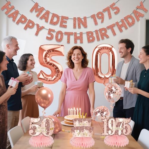 Zirtorei 50th Birthday Decor Kit for Women