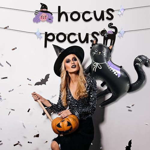 House of Party Hocus Pocus Halloween Banner Black Cat Balloon Set