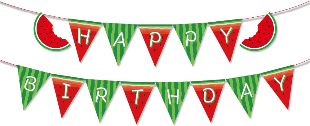 Watermelon Birthday Banner for Kids and Parties