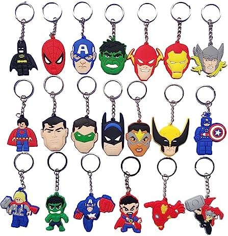 20 Kids Party Favors Key Chains with Fillers