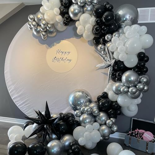 Black and Silver Balloons 60pcs 12 Inch Party Decorations