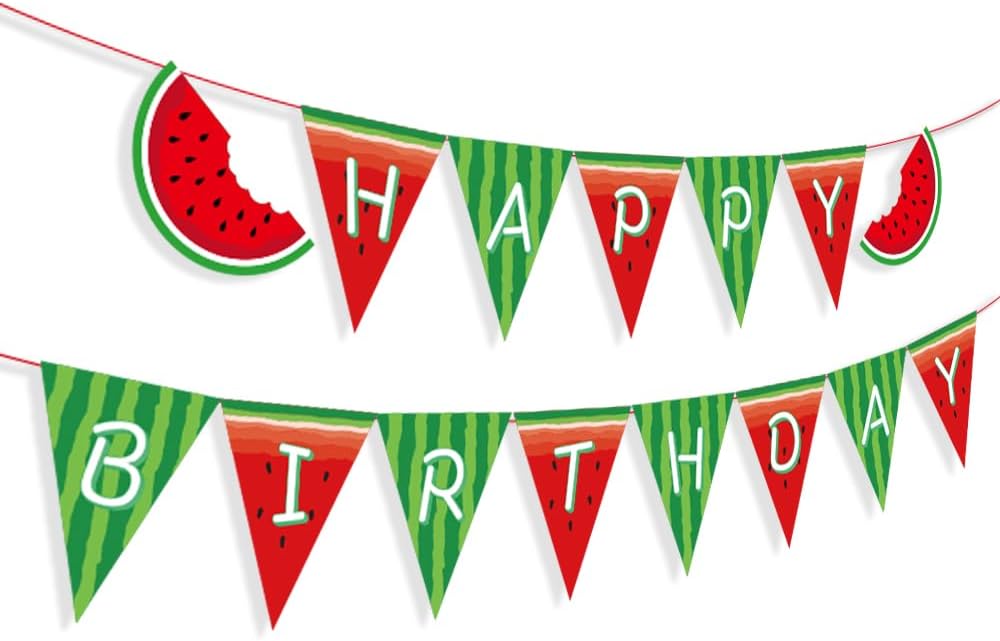 Watermelon Birthday Banner for Kids and Parties
