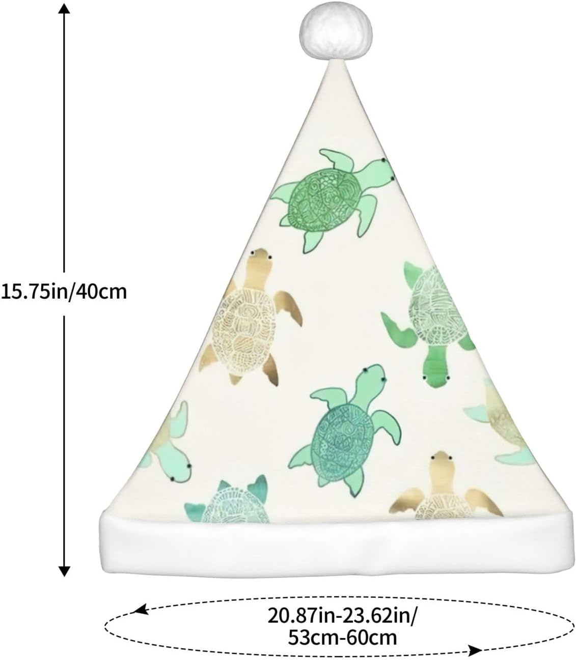 QINZHENG Personalized Santa Hat with Turtle Print