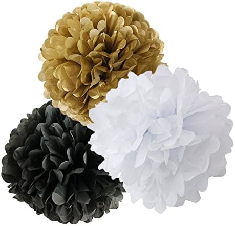 Fascola New Year Party Decor Kit Tissue Paper Pom Poms