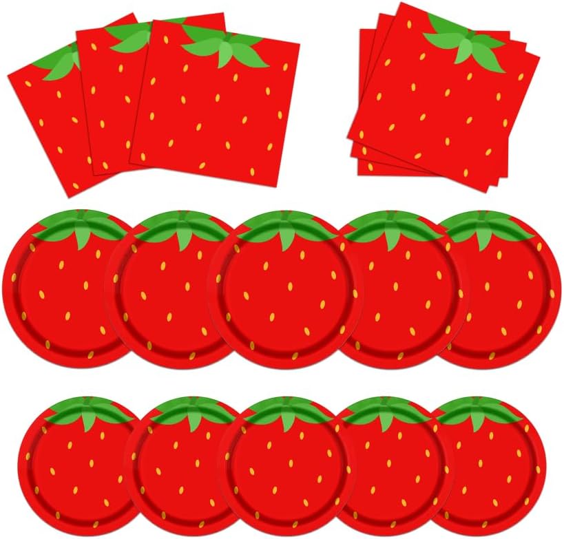 Strawberry Themed Tableware Set for Kids First Birthday