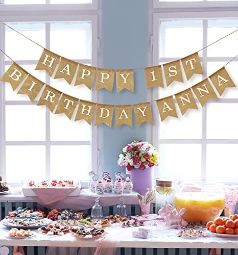 Custom Personalized Banner Durable Faux Burlap Party Decor