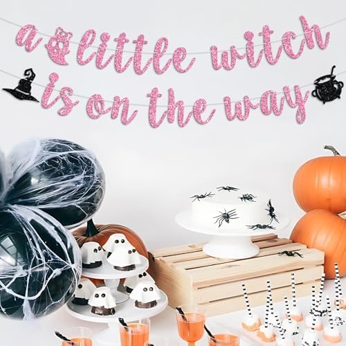A Little Witch is on The Way Halloween Banner