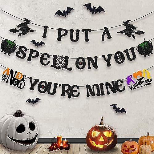 Halloween Spell Banner with Witch Garland Decorations