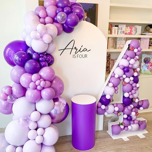 PartyWoo Lavender Balloons 140 pcs Purple Balloon Arch Kit