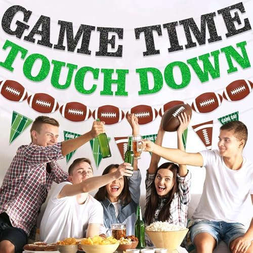Pre-Strung Football Banner - Touchdown Party Decor
