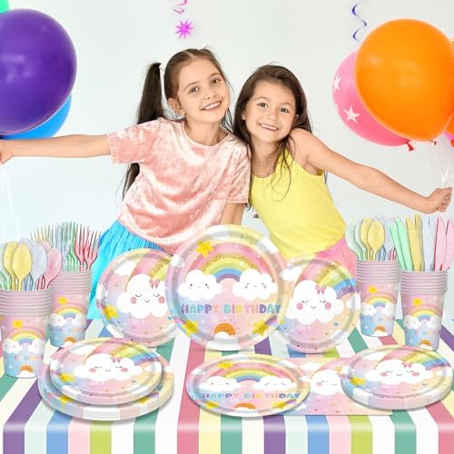 169 PCS Rainbow Party Decorations for 24 Guests