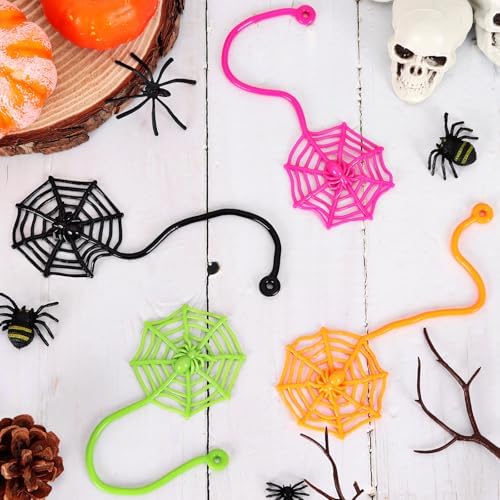 VICROIC 24PCS Sticky Spider Web Toy Set for Kids