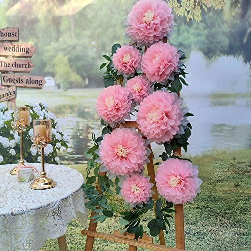 Mybbshower Paper Flower Decorations Pack of 9