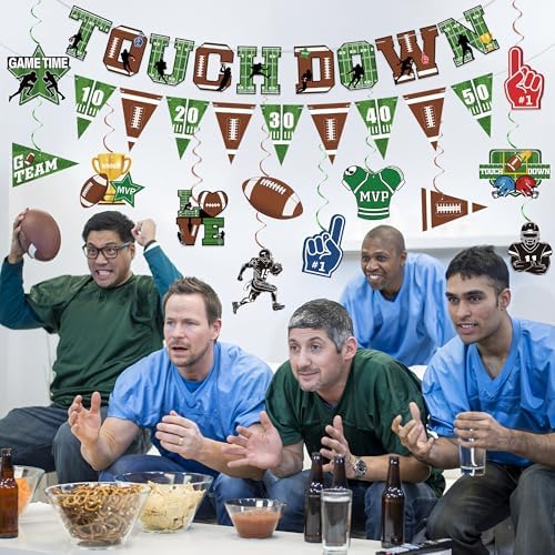 26 Pcs Football Party Decorations Bunting Flags Banners