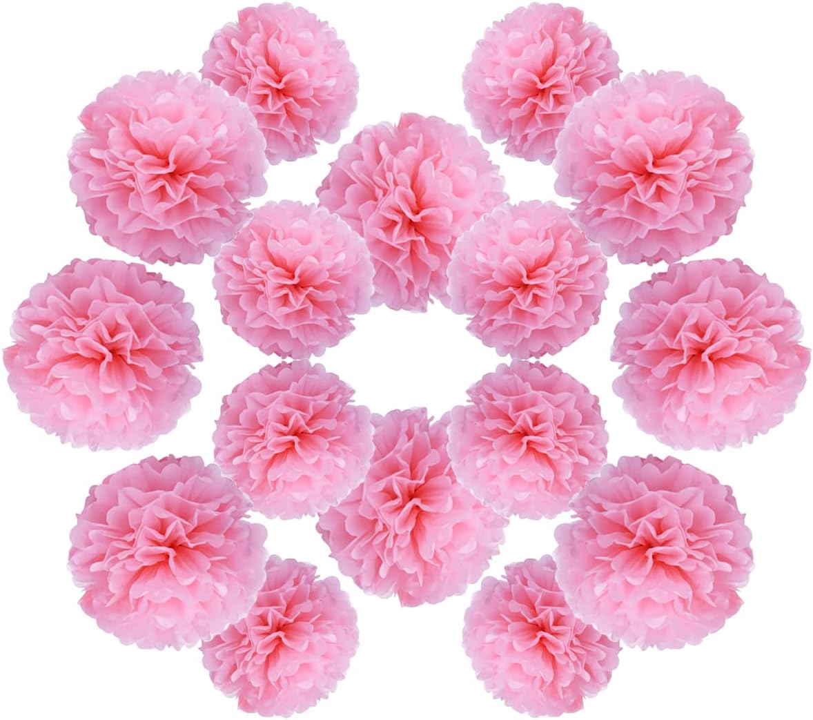YLYs Love Tissue Pom Poms 20pcs Pink Decor