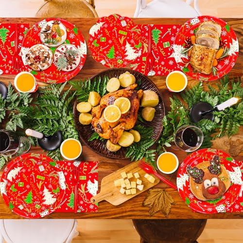DYLIVeS Christmas Tree Party Supplies Set 24 Guests