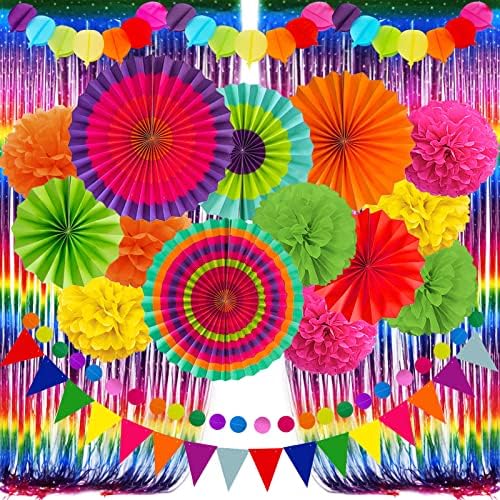 ZERODECO Fiesta Paper Fan Decor Set